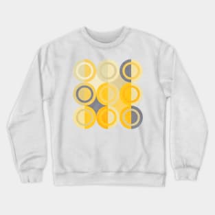 Geometric Shapes Yellow Blue Circles Crewneck Sweatshirt